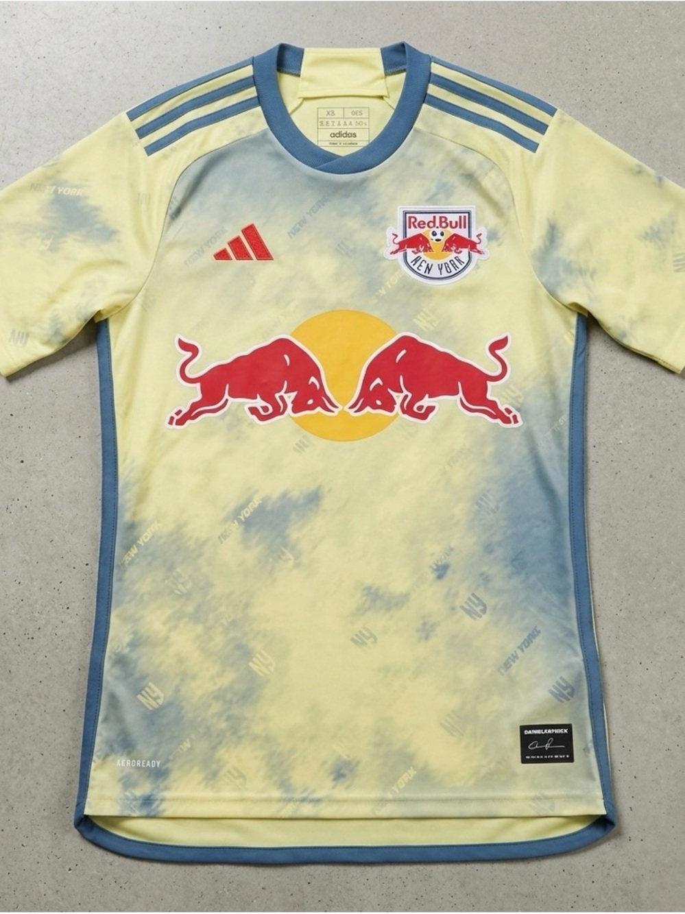 adidas Yellow and Blue New York Red Bulls Jersey